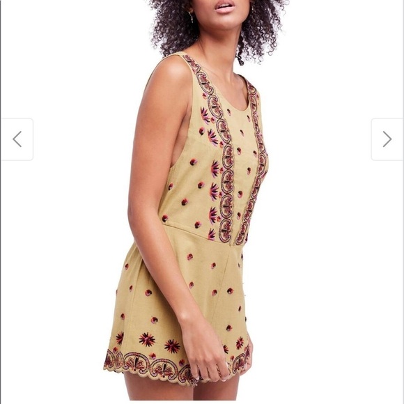 Free People Margarita Embroidered Romper 4 - Picture 1 of 7